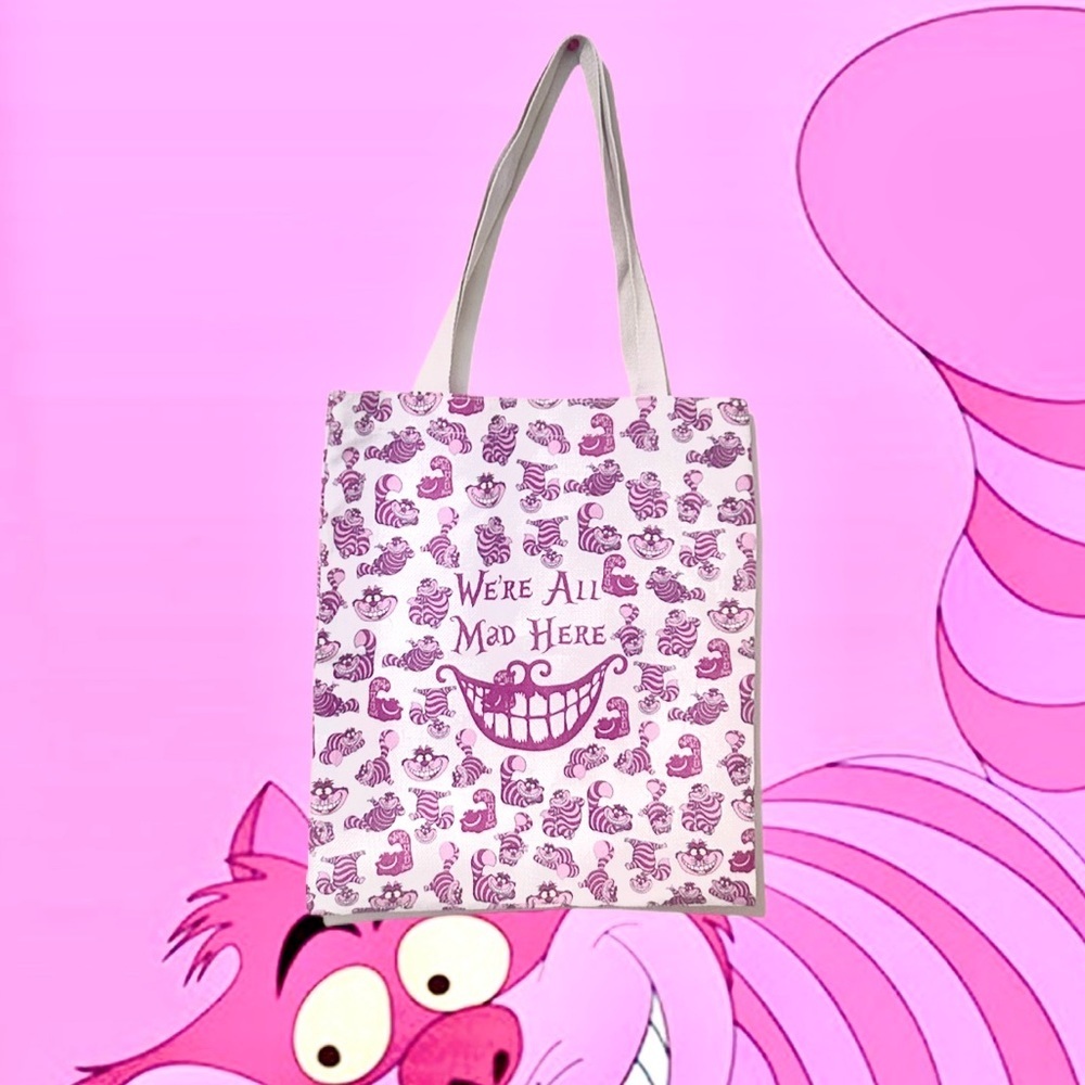 Cheshire Cat Pink & White Tote Bag